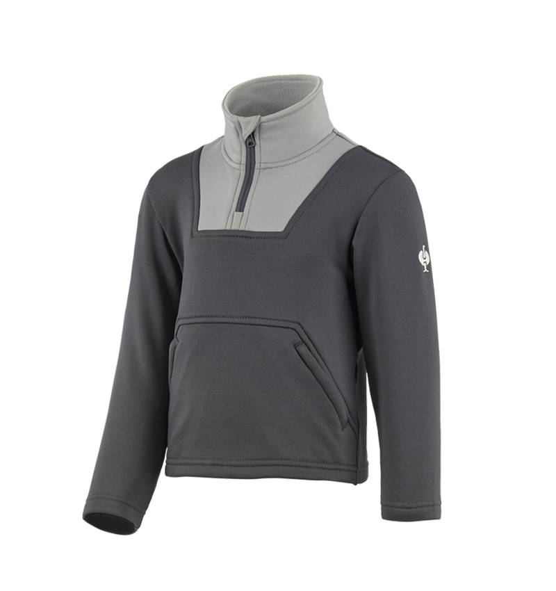 Tričká, pulóvre a košele: Termo strečový funkčný sveter e.s.concrete, detský + antracitová/perlová sivá 2