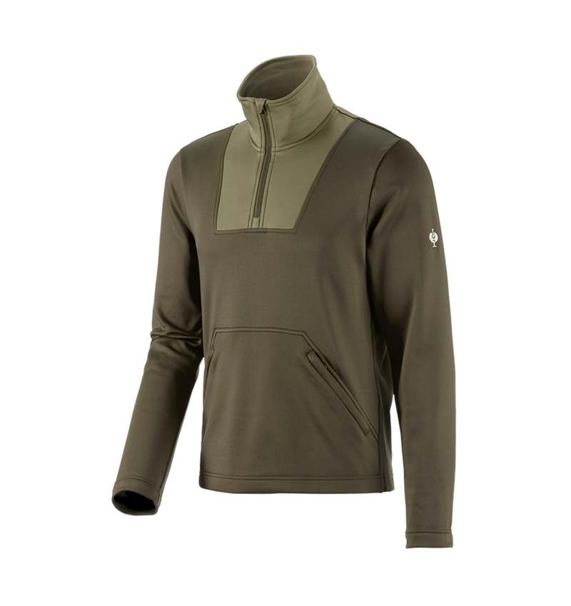 Tričká, pulóvre a košele: Funkčný sveter e.s. termo stretch e.s.concrete + bahenná zelená/kavyľová zelená 2