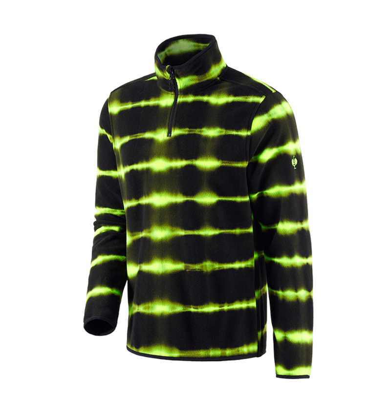 Tričká, pulóvre a košele: Flísový sveter tie-dye e.s.motion ten + čierna/výstražná žltá 2
