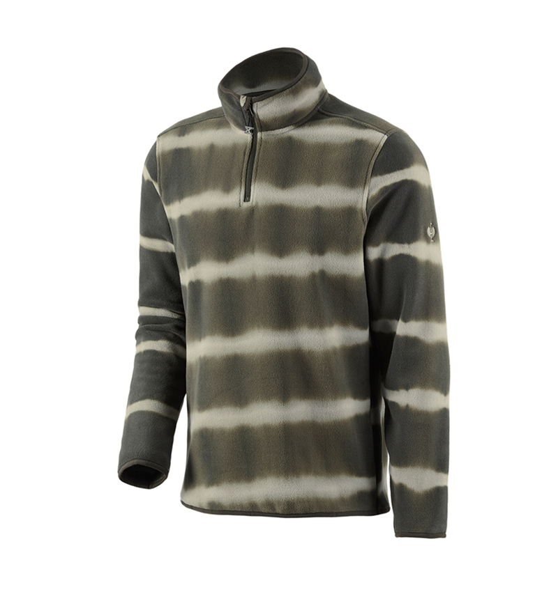 Tričká, pulóvre a košele: Flísový sveter tie-dye e.s.motion ten + maskáčová zelená/zemitá zelená 2