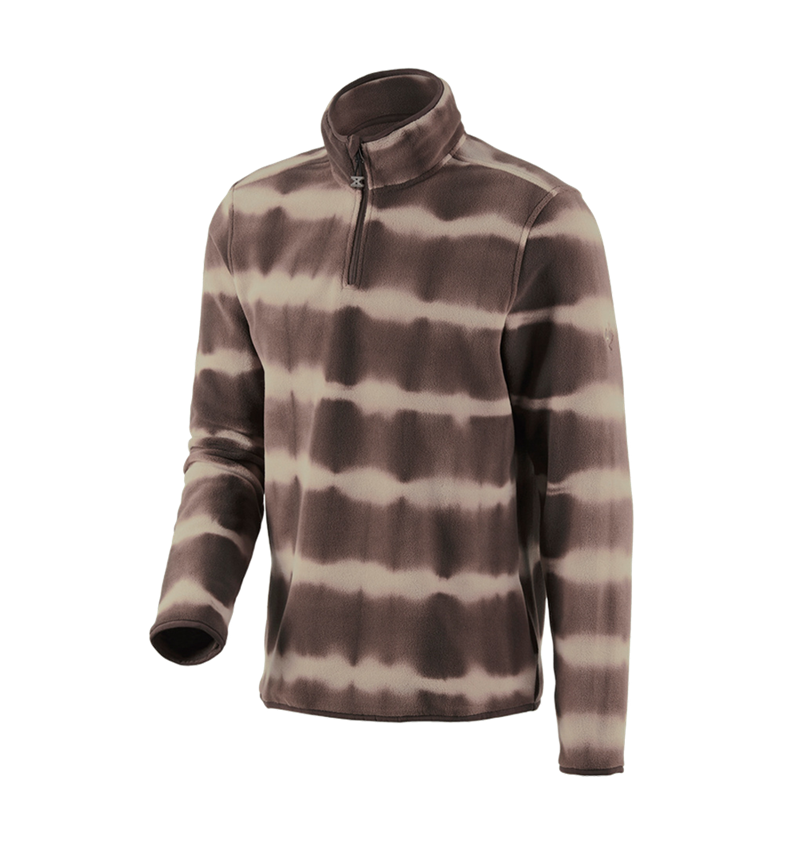 Témy: Flísový sveter tie-dye e.s.motion ten + gaštanová/pekanová hnedá 3