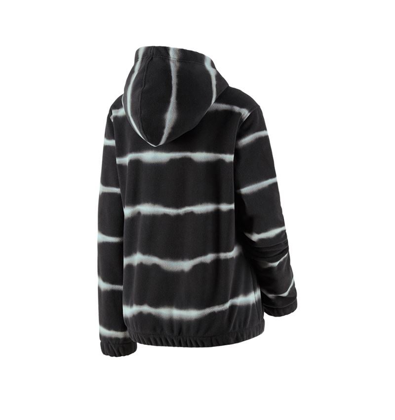 Tričká, pulóvre a košele: Flísová mikina s kapucňou tie-dye e.s.motion ten,d + oxidová čierna/magnetická sivá 1