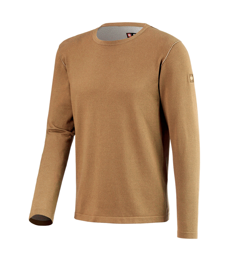 Tričká, pulóvre a košele: Úpletový sveter e.s.iconic + mandľovo hnedá 8