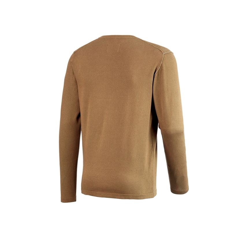 Tričká, pulóvre a košele: Úpletový sveter e.s.iconic + mandľovo hnedá 9