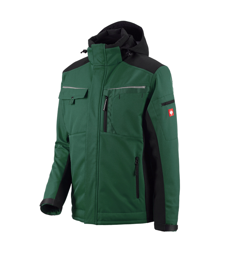 Pracovné bundy: Softshellová bunda e.s.motion + zelená/čierna 2