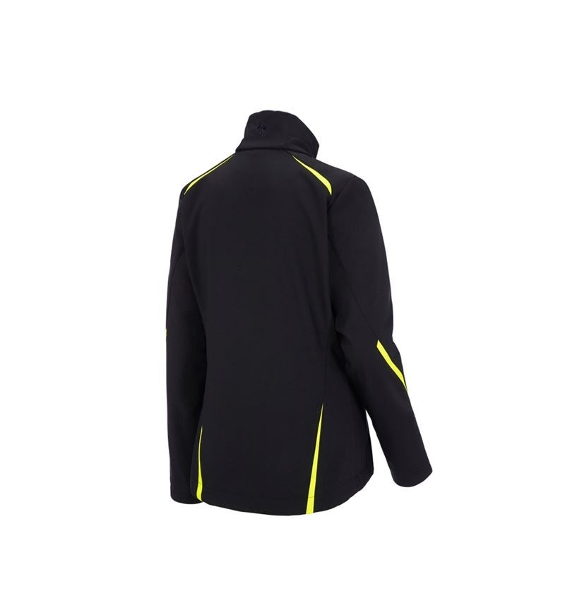 Pracovné bundy: Softshellová bunda e.s.motion 2020, dámska + čierna/výstražná žltá/výstražná oranžová 3