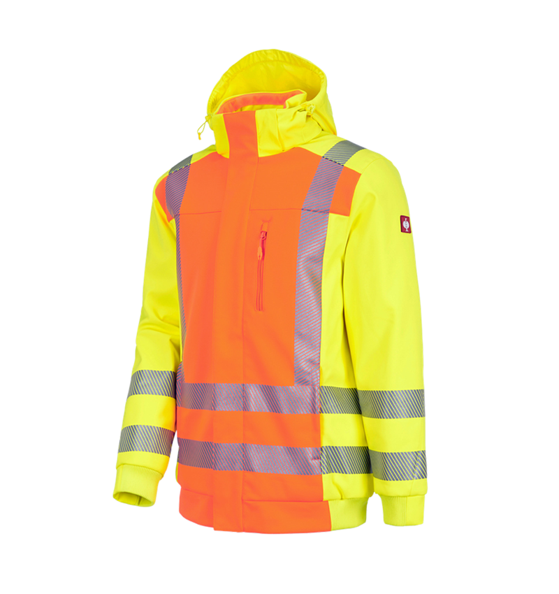 Témy: Reflexná zimná softshellová bunda e.s.motion 2020 + výstražná oranžová/výstražná žltá 2