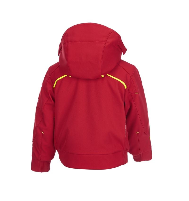 Studená: Zimná softshellová bunda e.s.motion 2020, detská + ohnivá červená/výstražná žltá 3