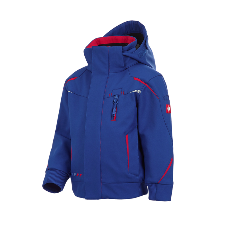 Studená: Zimná softshellová bunda e.s.motion 2020, detská + nevadzovo modrá/ohnivá červená