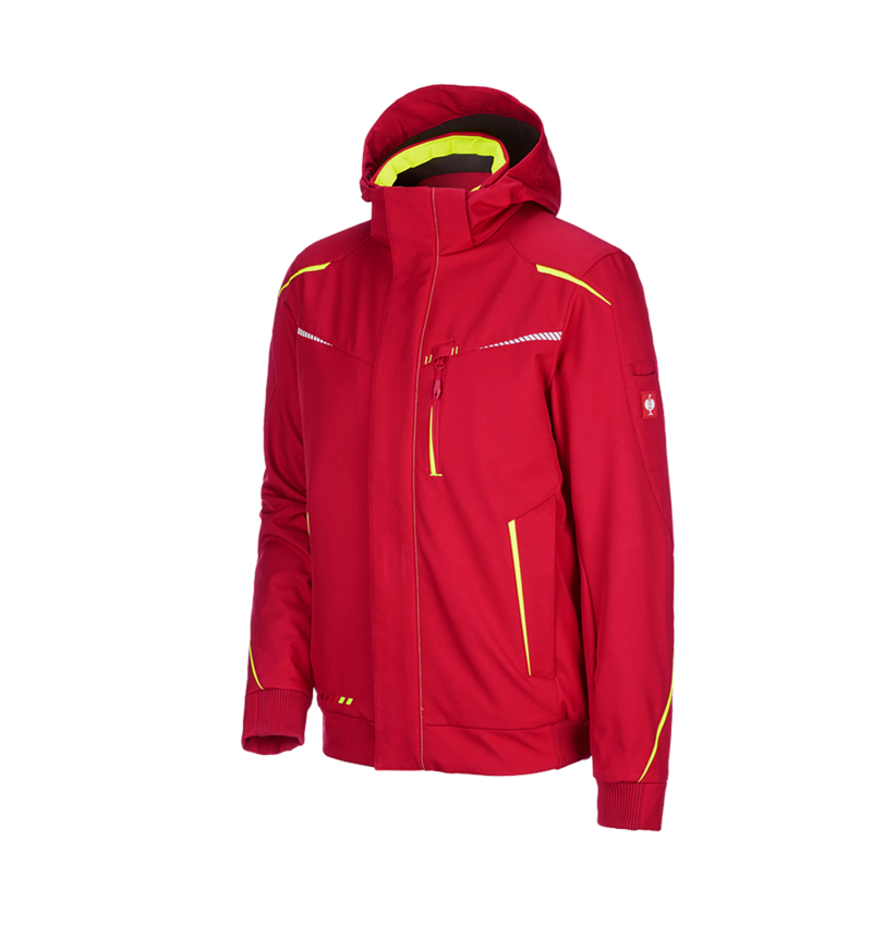 Studená: Zimná softshellová bunda e.s.motion 2020, pánska + ohnivá červená/výstražná žltá 2
