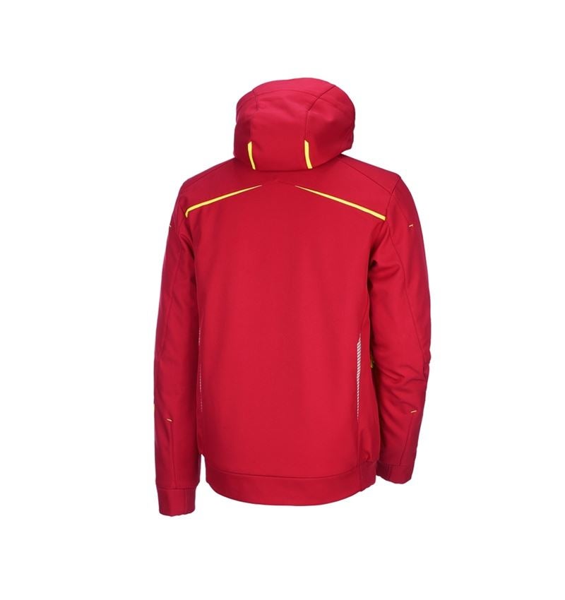 Témy: Zimná softshellová bunda e.s.motion 2020, pánska + ohnivá červená/výstražná žltá 3
