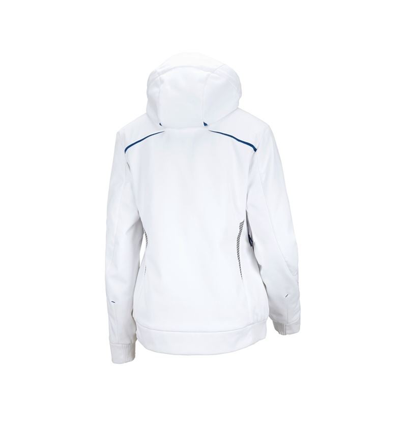 Pracovné bundy: Zimná softshellová bunda e.s.motion 2020, dámska + biela/enciánová modrá 4
