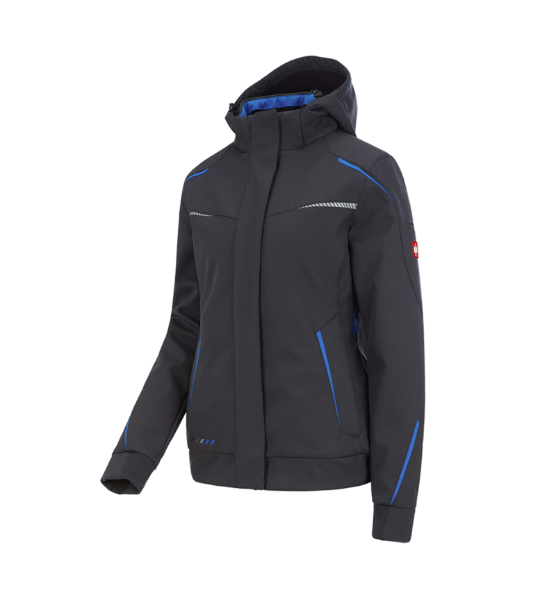 Studená: Zimná softshellová bunda e.s.motion 2020, dámska + grafitová/enciánová modrá 2