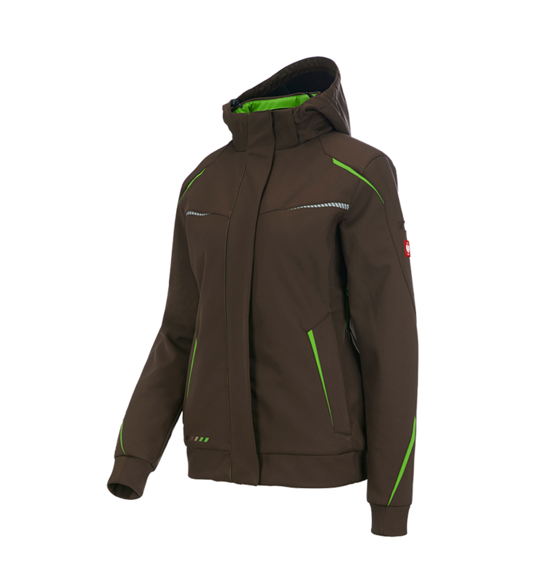 Studená: Zimná softshellová bunda e.s.motion 2020, dámska + gaštanová/morská zelená 4