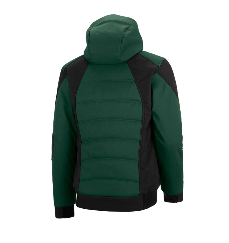 Pracovné bundy: Zimná softshellová bunda e.s.vision + zelená/čierna 3