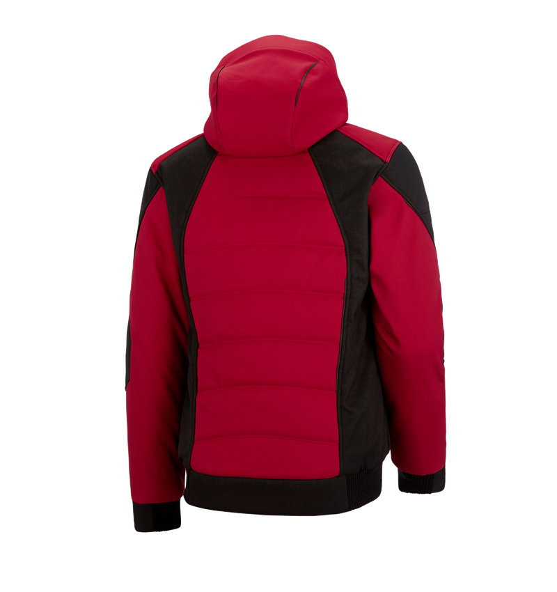 Pracovné bundy: Zimná softshellová bunda e.s.vision + červená/čierna 3