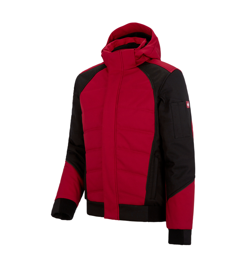 Pracovné bundy: Zimná softshellová bunda e.s.vision + červená/čierna 2
