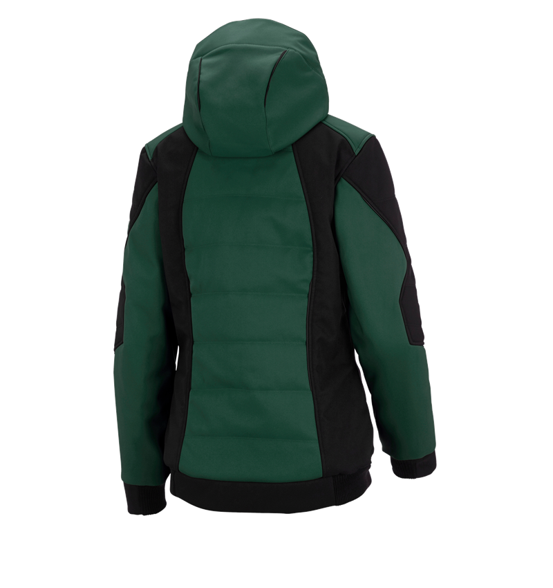 Pracovné bundy: Zimná softshellová bunda e.s.vision, dámska + zelená/čierna 3