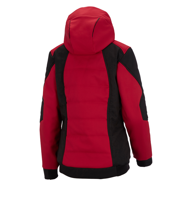 Pracovné bundy: Zimná softshellová bunda e.s.vision, dámska + červená/čierna 3