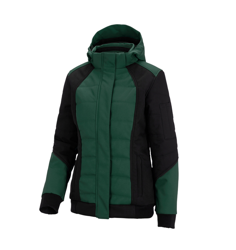 Lesníctvo / Poľnohospodárstvo: Zimná softshellová bunda e.s.vision, dámska + zelená/čierna 2
