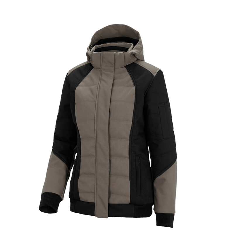 Studená: Zimná softshellová bunda e.s.vision, dámska + kamenná/čierna 2