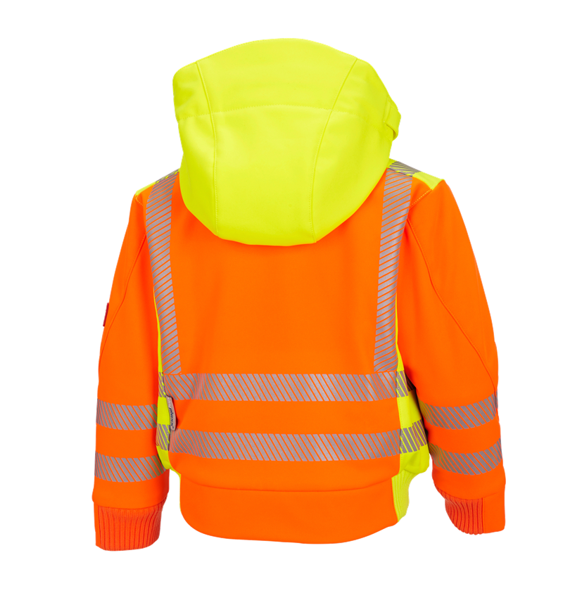 Bundy: Reflexná zimná softsh.bunda e.s.motion 2020,detská + výstražná oranžová/výstražná žltá 1