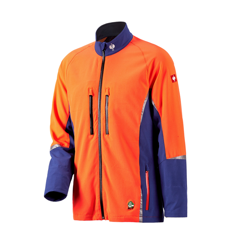 Oblečenie proti porezaniu: Lesnícka bunda e.s. KWF + nevadzovo modrá/výstražná oranžová 2