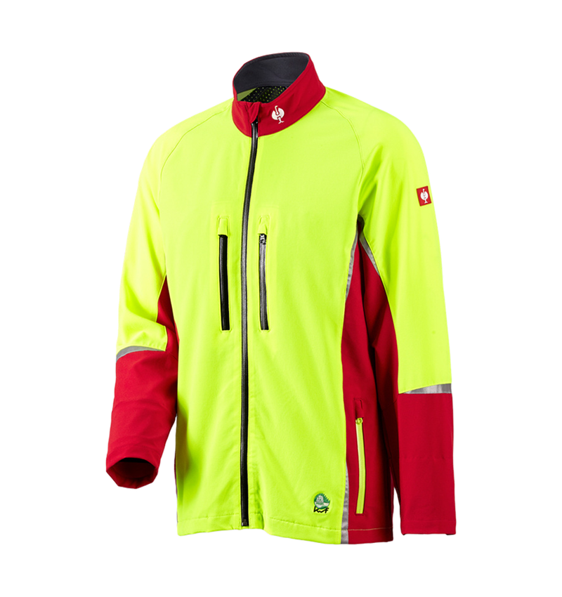 Oblečenie proti porezaniu: Lesnícka bunda e.s. KWF + červená/výstražná žltá 2