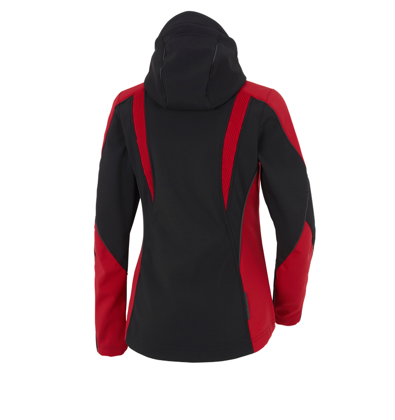 Pracovné bundy: Softshellová bunda e.s.vision, dámska + čierna/červená 3