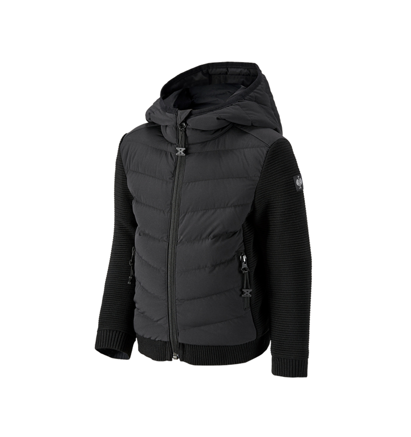 Bundy: Hybridná úpletová bunda kapucňou e.s.motion ten,d + čierna 1