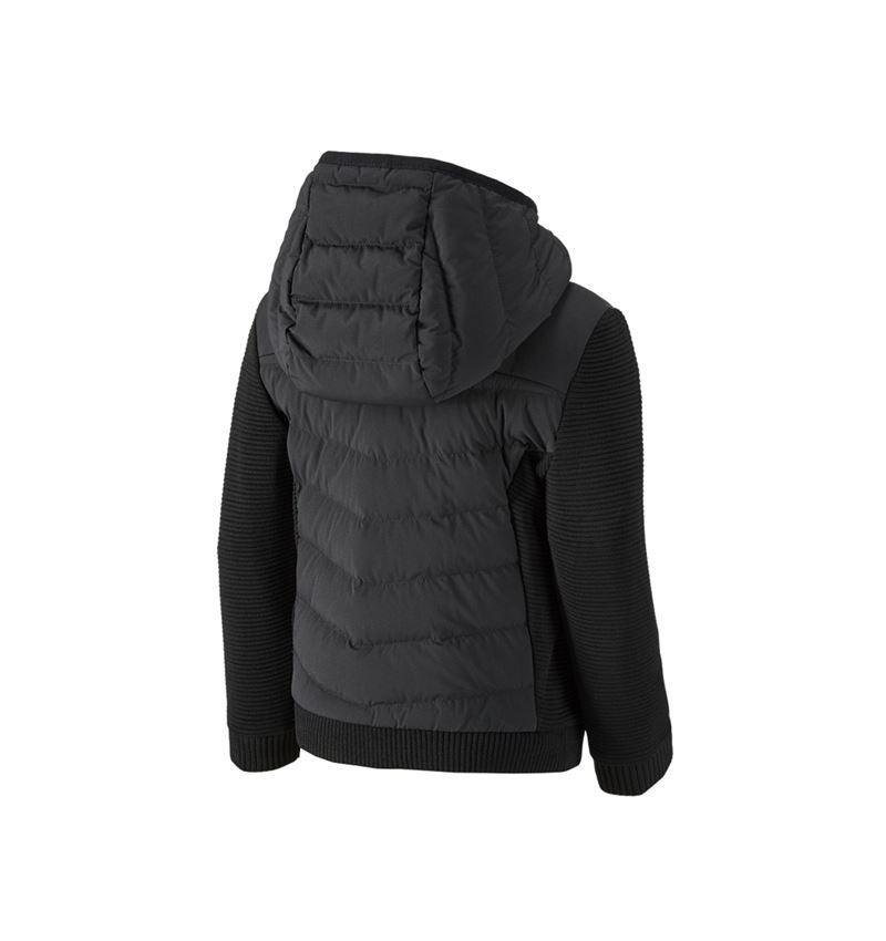 Bundy: Hybridná úpletová bunda kapucňou e.s.motion ten,d + čierna 2