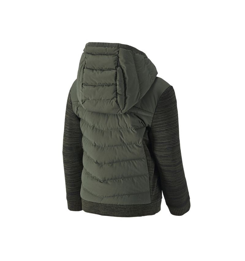 Bundy: Hybridná úpletová bunda kapucňou e.s.motion ten,d + maskáčová zelená melanž 2