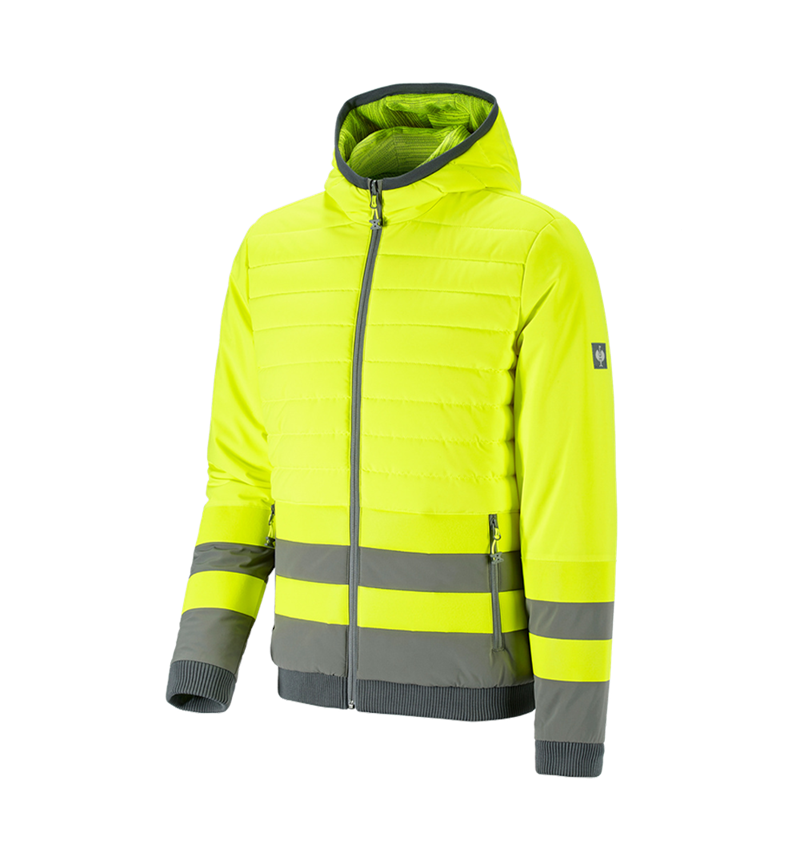 Pracovné bundy: Reflexná ochranná obojstranná bunda e.s.motion ten + výstražná žltá/granitová 2