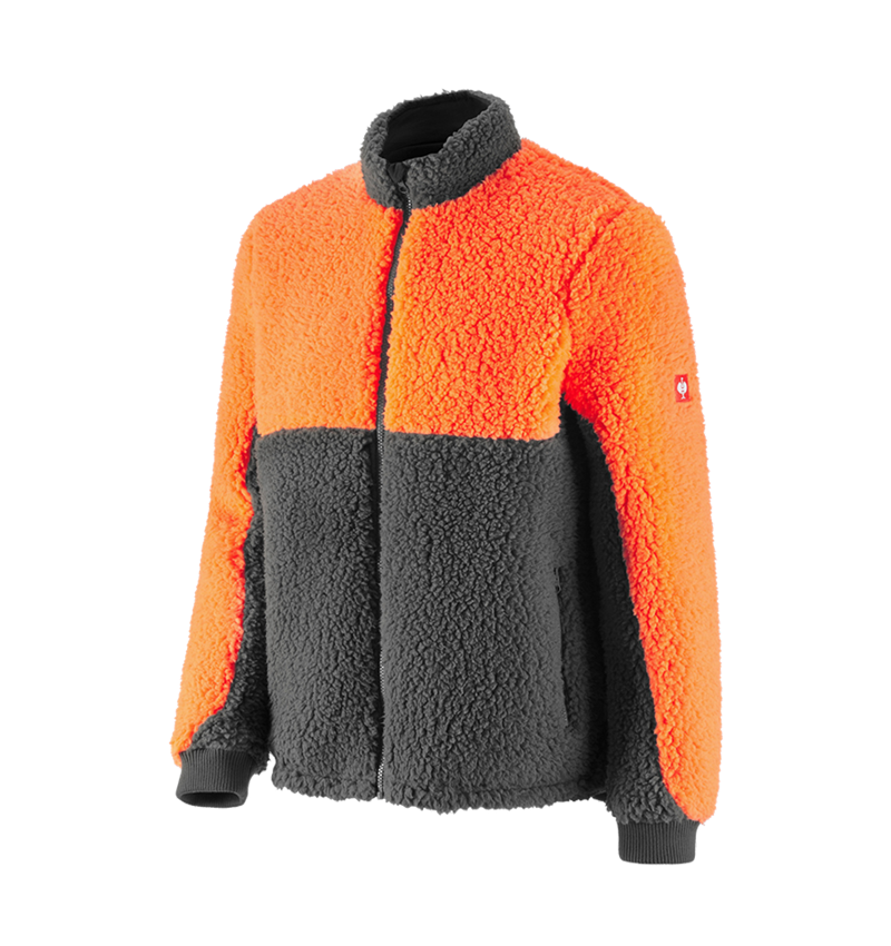 Studená: Lesnícka bunda s umelou kožušinou e.s. + výstražná oranžová/karbónová sivá 2