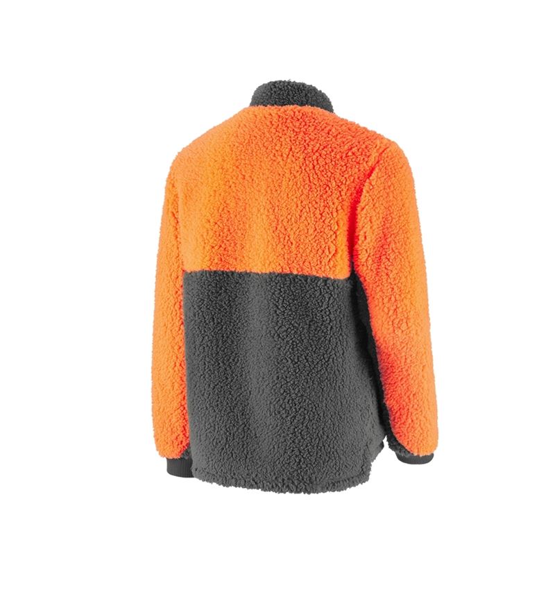 Studená: Lesnícka bunda s umelou kožušinou e.s. + výstražná oranžová/karbónová sivá 3