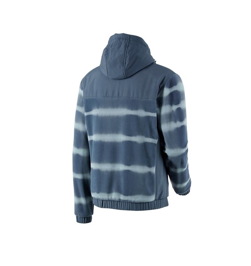 Bundy: Hyb. flís. bunda s kapucňou tie-dye e.s.motion ten + bridlicová modrá/dymová modrá 4