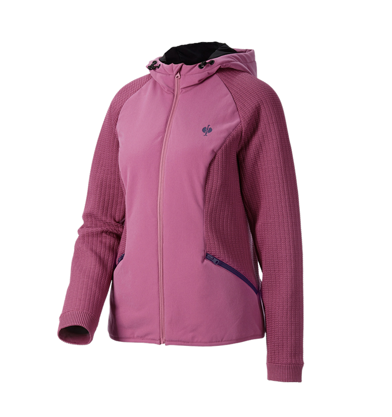 Témy: Hybridná úpletová bunda kapucňou e.s.trail, dámska + ružová tara/tmavomodrá 4