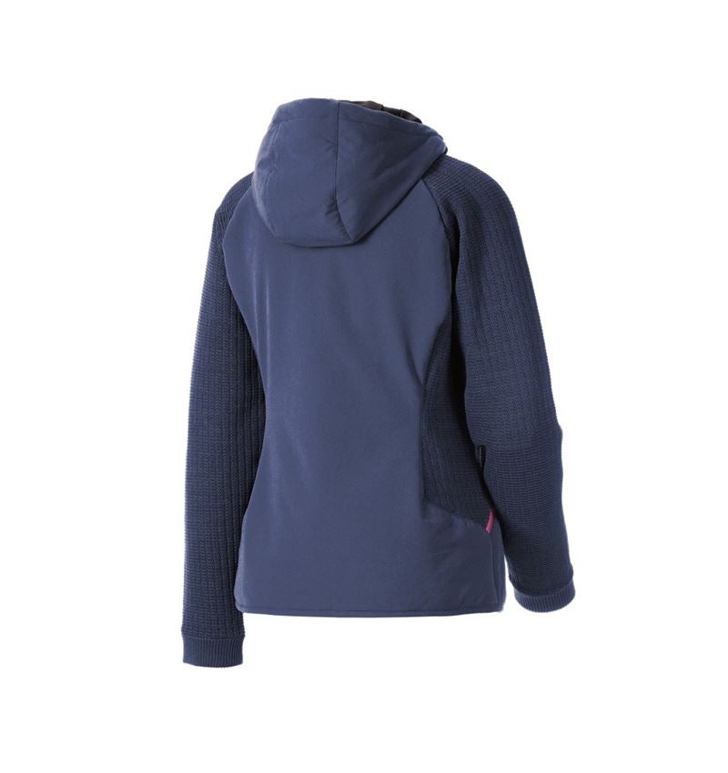 Pracovné bundy: Hybridná úpletová bunda kapucňou e.s.trail, dámska + tmavomodrá/ružová tara 5