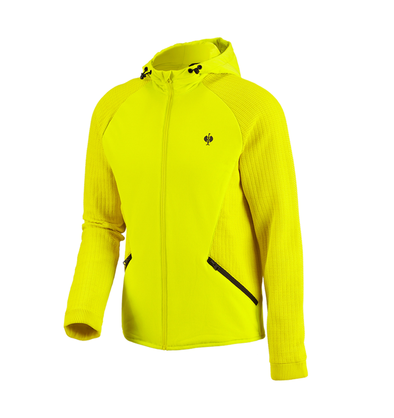 Pracovné bundy: Hybridná úpletová bunda s kapucňou e.s.trail + acidová žltá/čierna 3