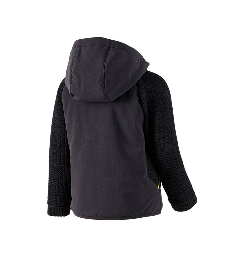 Bundy: Hybridná úpletová bunda kapucňou e.s.trail, detský + čierna/acidová žltá 3