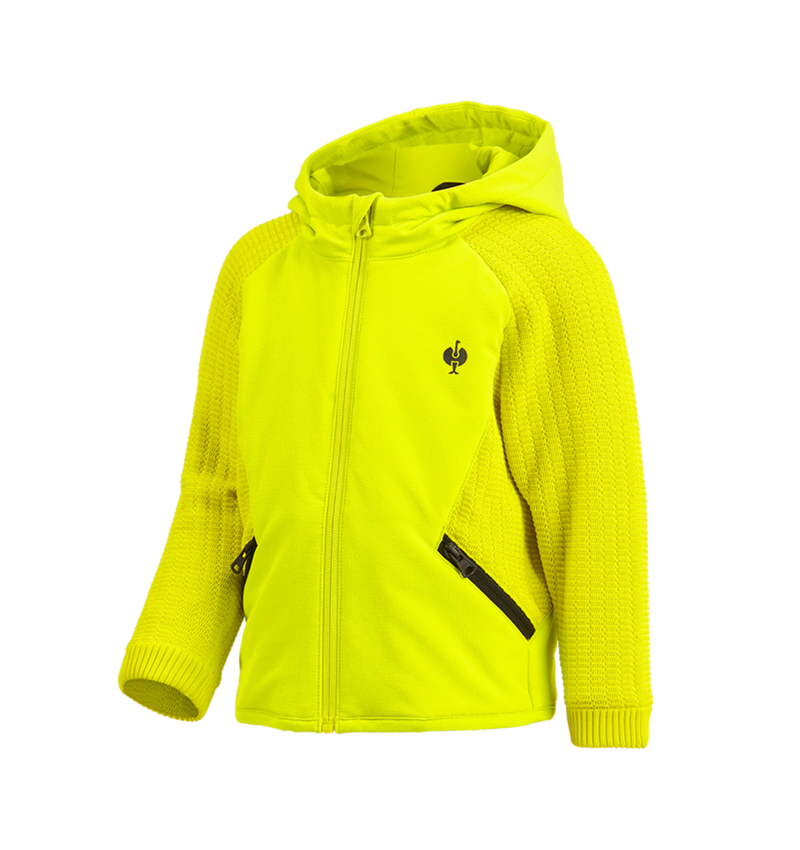 Témy: Hybridná úpletová bunda kapucňou e.s.trail, detský + acidová žltá/čierna 2