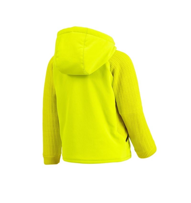 Bundy: Hybridná úpletová bunda kapucňou e.s.trail, detský + acidová žltá/čierna 3