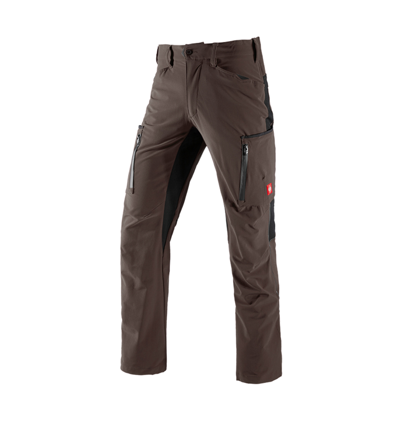 Pracovné nohavice: Cargo nohavice e.s.vision stretch, pánske + gaštanová/čierna 2