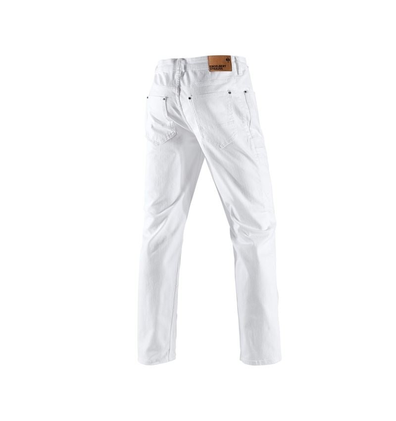Pracovné nohavice: 7-vreckové džínsy e.s. + biela 3