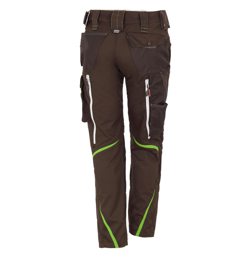 Pracovné nohavice: Dámske zimné nohavice e.s.motion 2020 + gaštanová/morská zelená 3