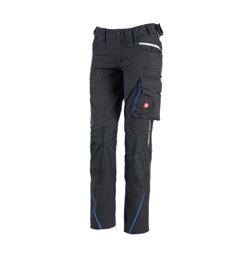 Pracovné nohavice: Dámske zimné nohavice e.s.motion 2020 + grafitová/enciánová modrá 1