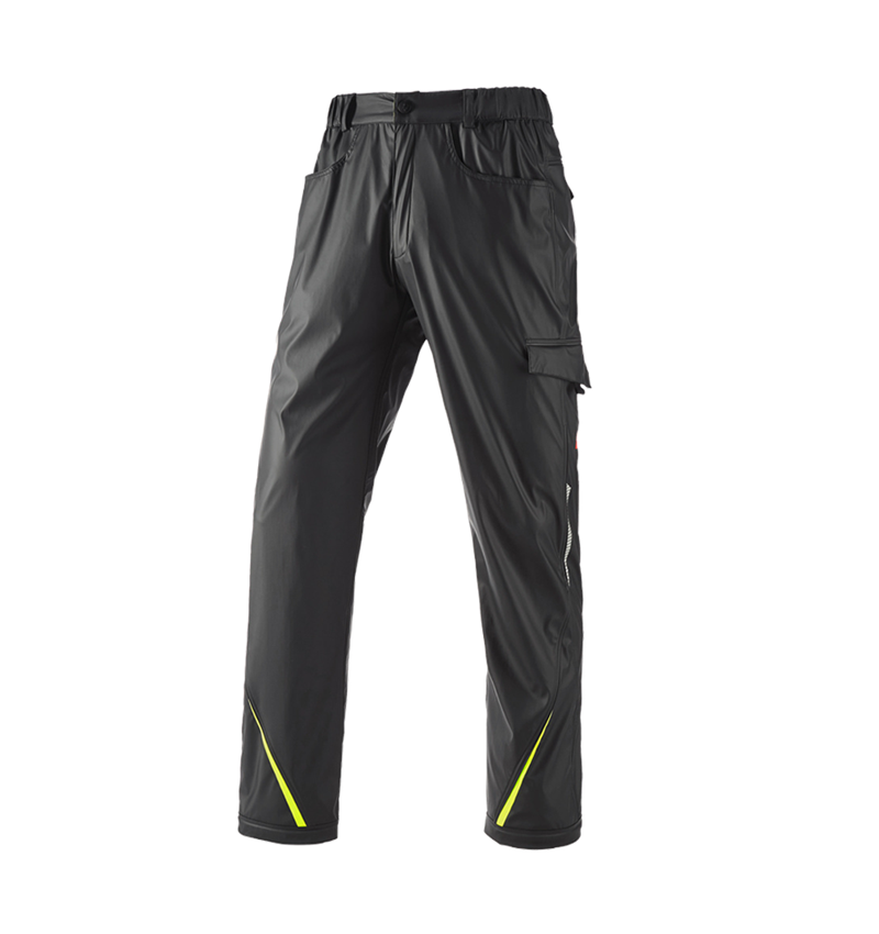 Pracovné nohavice: Nohavice do dažďa e.s.motion 2020 superflex + čierna/výstražná žltá/výstražná oranžová 2