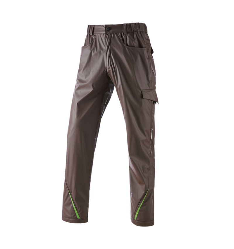 Pracovné nohavice: Nohavice do dažďa e.s.motion 2020 superflex + gaštanová/morská zelená 2