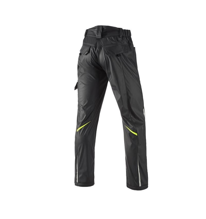 Pracovné nohavice: Nohavice do dažďa e.s.motion 2020 superflex + čierna/výstražná žltá/výstražná oranžová 3