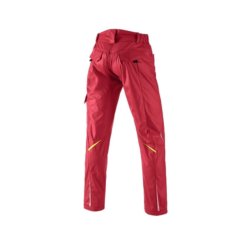 Pracovné nohavice: Nohavice do dažďa e.s.motion 2020 superflex + ohnivá červená/výstražná žltá 3